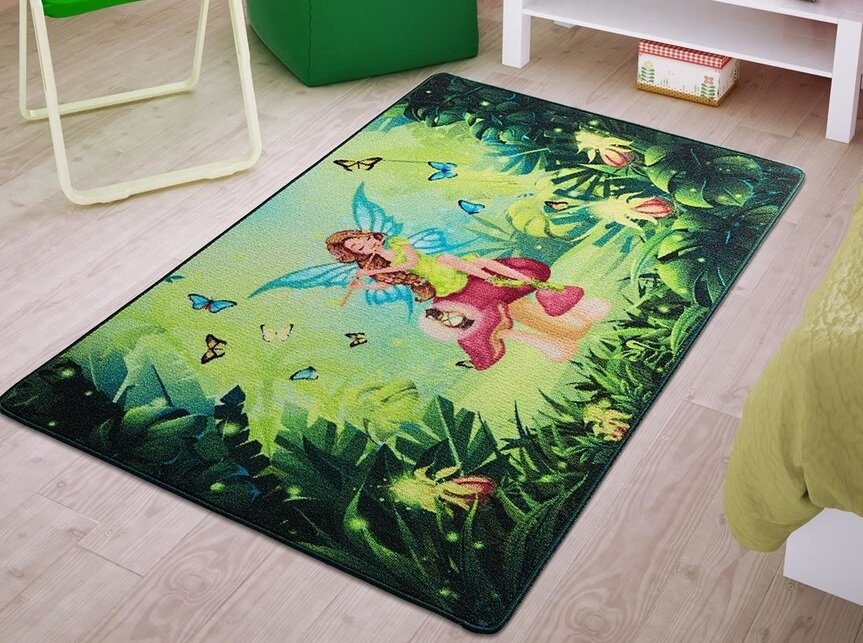 Килим в дитячу кімнату Confetti Fairy Song Yesil 100x150, Зелений
