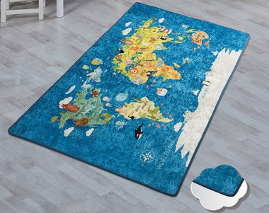 Дитячий килимок Chilai Home WORLD MAP MAVI 100х160 см., Голубий