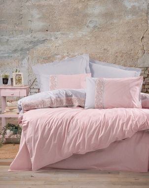 Комплект постільної білизни Cotton box MILA PEMBE, Євро, 240х260 см., 200х220 см., 1, 50х70 см., 2