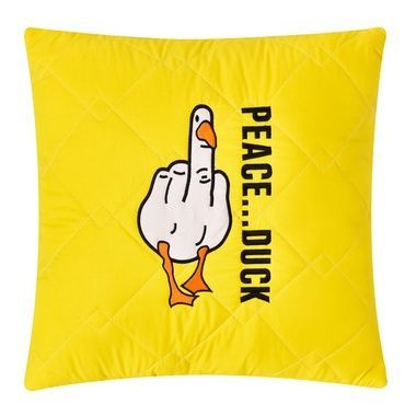 Подушка IDEIA PEACE... DUCK бойовий гусак жовтий, Жовтий, 40х40 см.