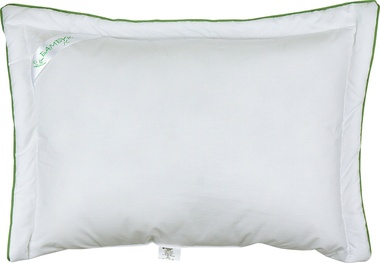 Подушка РУНО Белый с зеленым кантом 40х60 см.