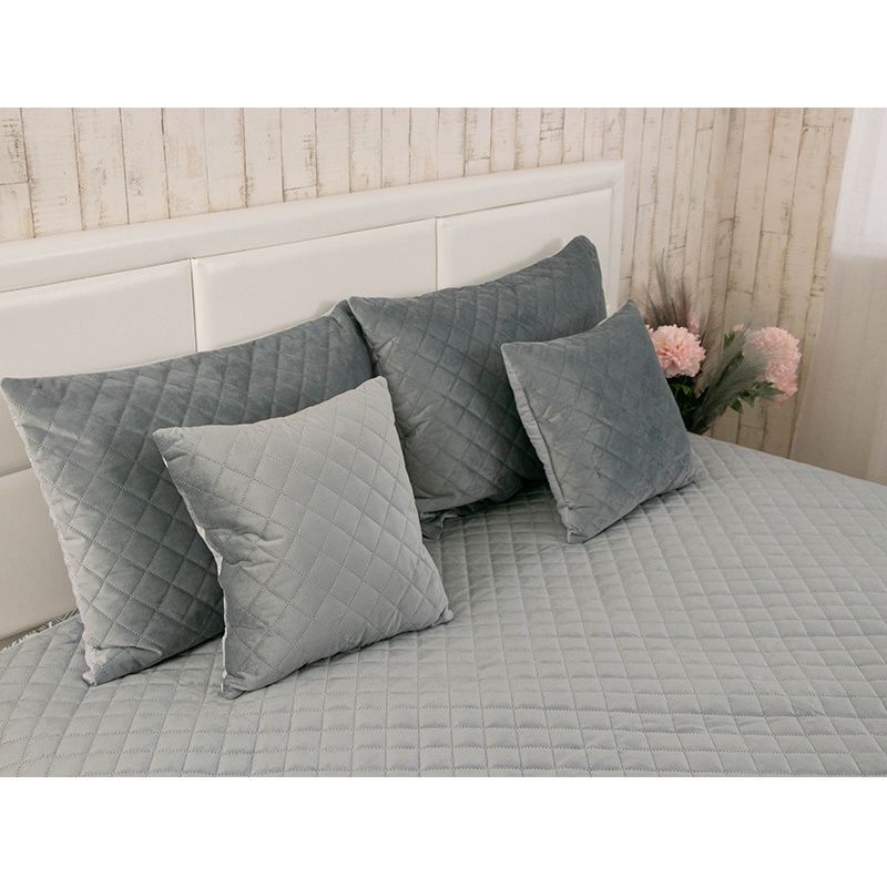 Подушка декоративна РУНО Dark Grey ромб, Сірий, 40х40 см.