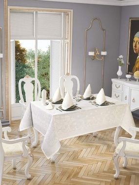Скатертина Jackline Cream 3382-2 , Кремовий, 160х220 см., Прямокутні
