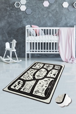 Дитячий килимок Chilai Home BLACK CITY 100х160 см., Черно-белый