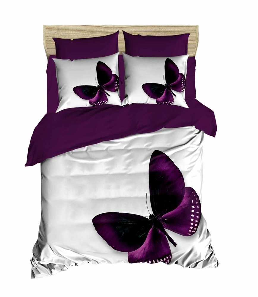 Постільна білизна LIGHTHOUSE ranforce+3D Purple Dream, Євро, 240х260 см., 200х220 см., 1, 50х70 см., 4