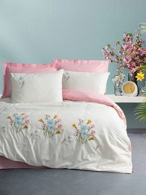 Комплект постільної білизни Cotton box DELBIN PEMBE, Євро, 240х260 см., 200х220 см., 1, 50х70 см., 4