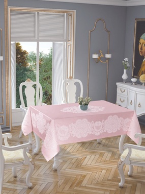 Скатертина Tropik home Royal Pink 5699-4, Ліловий, 150х220 см., Прямокутні