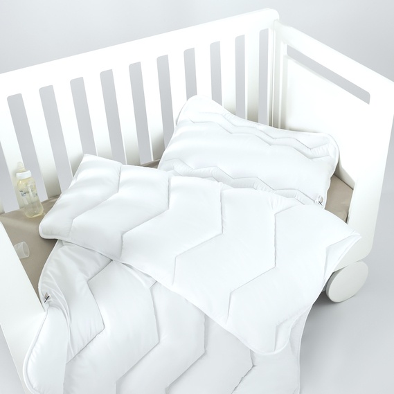 Ковдра дитяча у ліжечко IDEIA Comfort PAPAELLA (зигзаг/білий), Білий, 100х135 см.