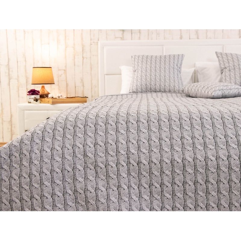 Покривало стьобане Руно Grey Braid, 150х212 см., Полуторний