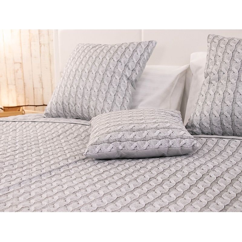 Покривало стьобане Руно Grey Braid, 150х212 см., Полуторний