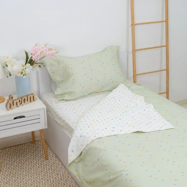 Дитяча постільна білизна в ліжечко Viluta Brushed Warm Cotton W-9, М'ятний
