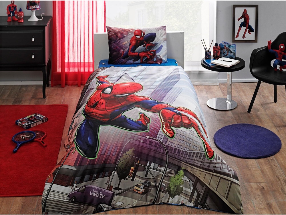 Постільна білизна Tac Disney SpiderMan Action, Полуторний, 100х200 см., 160х220 см., 1, 50х70 см., 1