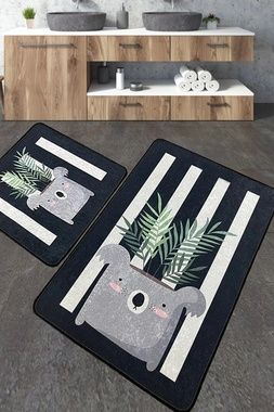 Коврик Chilai Home ROVIO BANYO HALISI DJT 2Lİ , Чорний