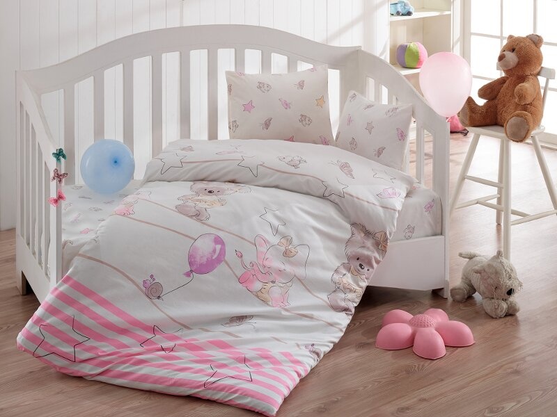 Постільна білизна в ліжечко Class Olivia v1 Pembe, Рожевий
