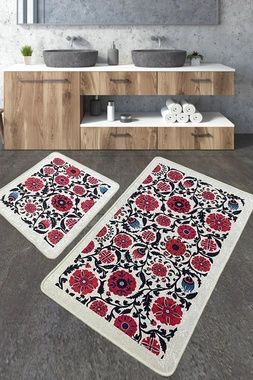 Коврик Chilai Home SHEFFIELD BANYO HALISI DJT 2Lİ , Червоний