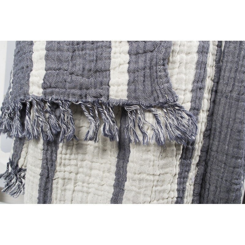 Плед-накидка Barine Cocoon Stripe indigo, 130х170 см.