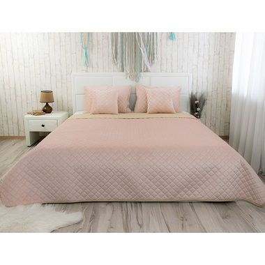 Покривало стьобане Руно Apricot ромб, 150х220 см., Полуторний