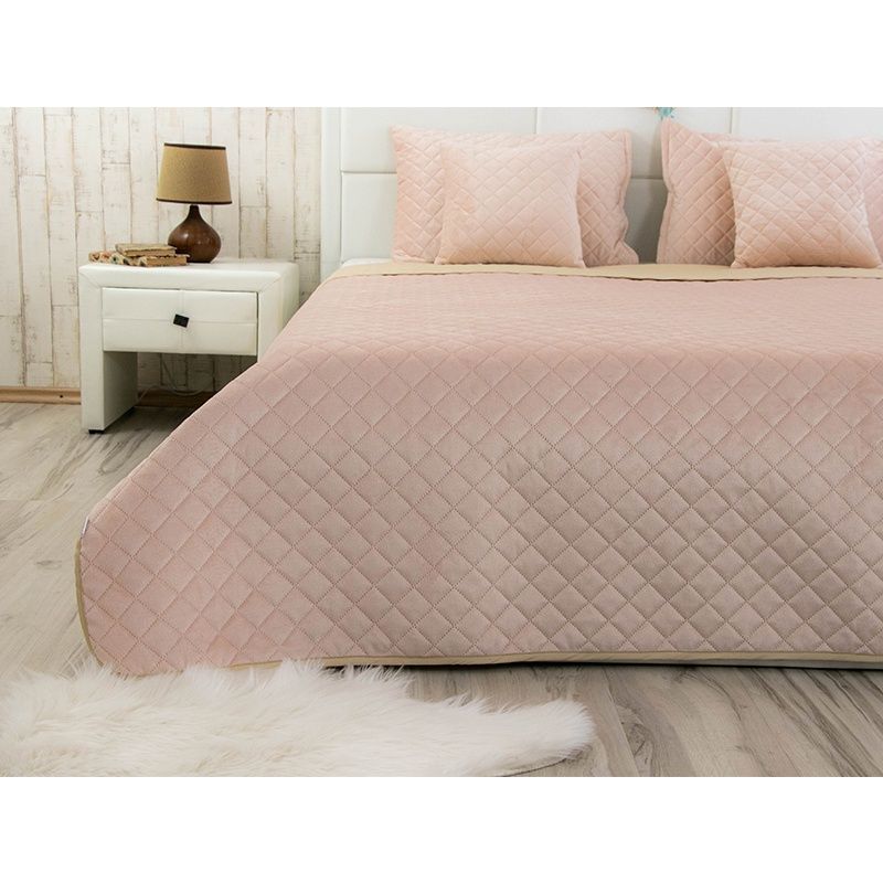 Покривало стьобане Руно Apricot ромб, 150х220 см., Полуторний
