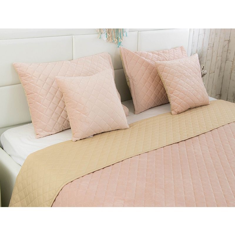 Покривало стьобане Руно Apricot ромб, 150х220 см., Полуторний