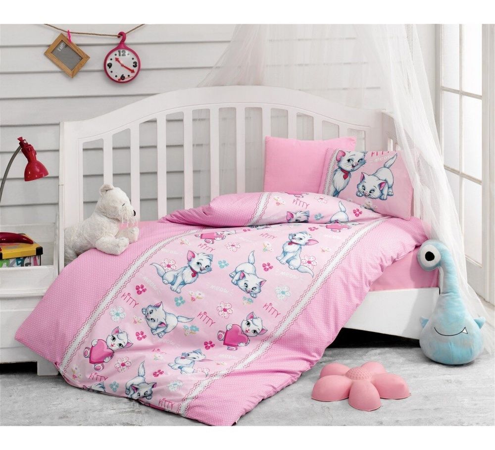 Постільна білизна в ліжечко Cotton Box Miyav Pembe, Рожевий