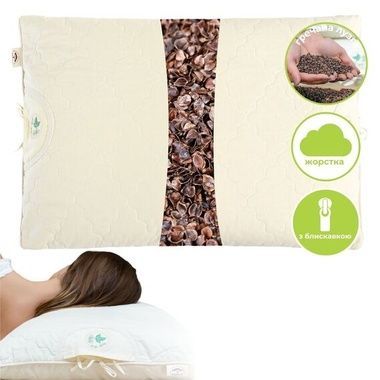 Подушка IDEIA Aromavita з гречаною лузгою, Білий, 50х70 см., 3500 г.