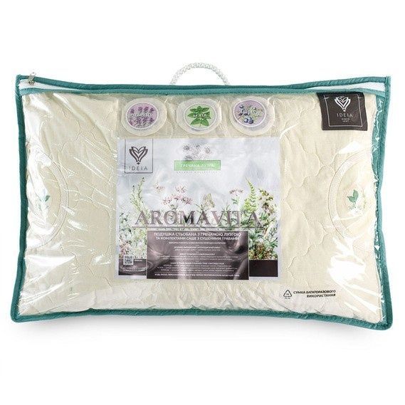 Подушка IDEIA Aromavita з гречаною лузгою, Білий, 50х70 см., 3500 г.