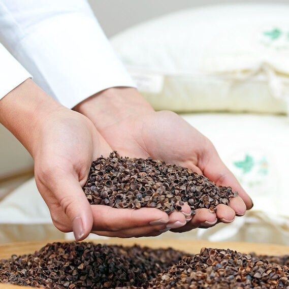 Подушка IDEIA Aromavita з гречаною лузгою, Білий, 50х70 см., 3500 г.
