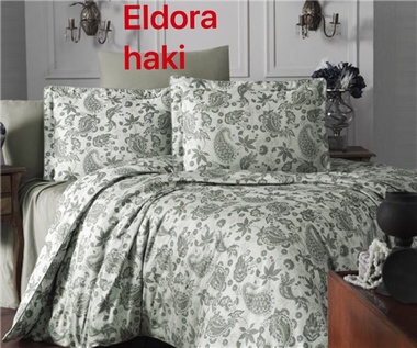 Постельное белье Altinbasak eldora haki, Евро, 240х260 см., 200х220 см., 1, 50х70 см., 4
