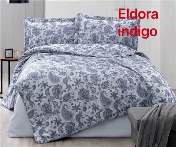 Постільна білизна Altinbasak eldora indigo, Євро, 240х260 см., 200х220 см., 1, 50х70 см., 4