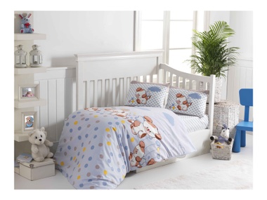Постільна білизна в ліжечко Bahar Textile Class Puppy v1, Голубий