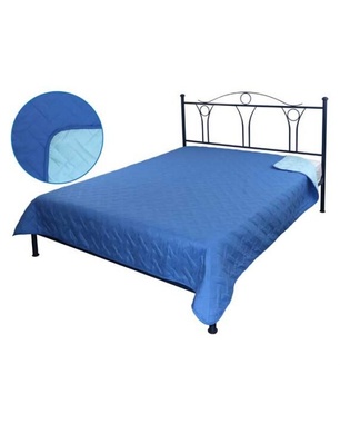 Покривало РУНО дизайн Лілія синя, 212х240 см., Двоспальний, Двоспальний євро