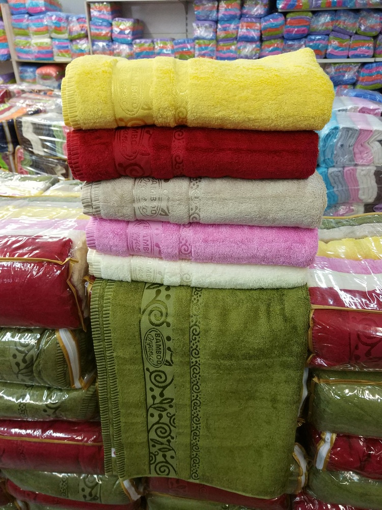 Рушники бамбукові сауна 100 * 150 6 шт Zeron Набір з різних кольорів, Набір з різних кольорів