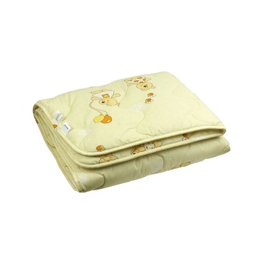 Одеяло РУНО детское шерстяное дизайн бежевое Зимнее, Бежевый, 105х140 см.