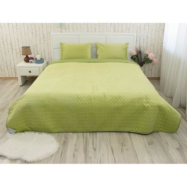 Покривало стьобане Руно Green banana, 150х220 см., Полуторний