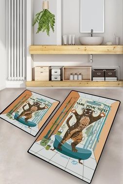 Килимки для ванної кімнати Chilai Home TAME YOUR TIGER DJT 2LI , Коричневий