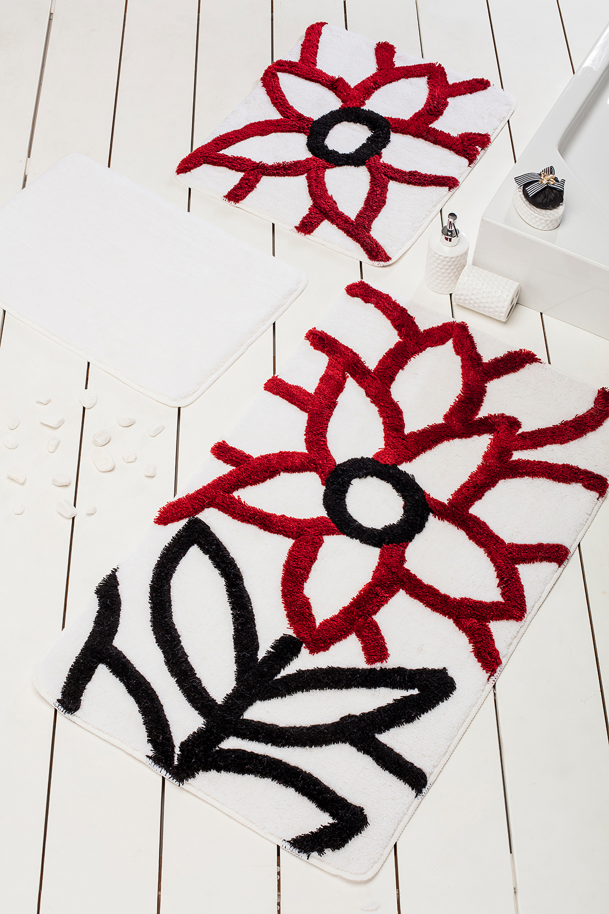 Килимок для ванни Chilai Home Naturel Red, Бордовий