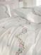 Постільна білизна Dantela Vita сатин з вишивкою - Lara krem кремовий, Євро, 240х260 см., 200х220 см., 1, 50х70 см., 4
