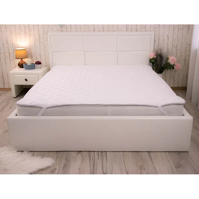 Наматрацник РУНО на резинці Grey White стьобаний
