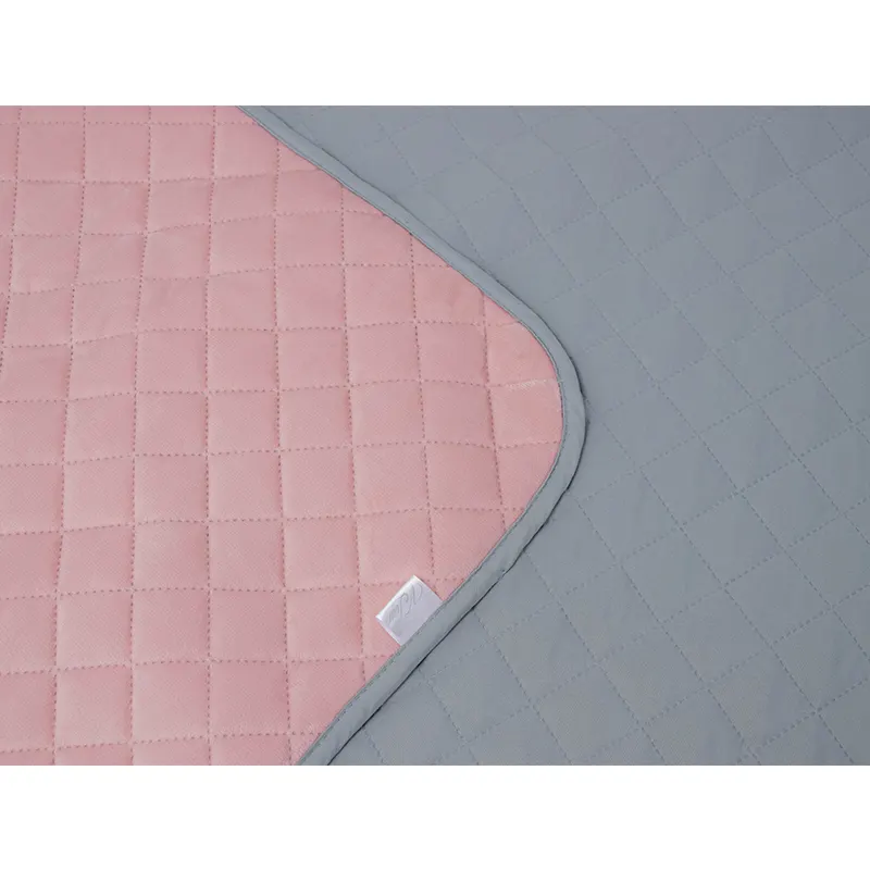Покривало стьобане Руно Pink and Grey ромб