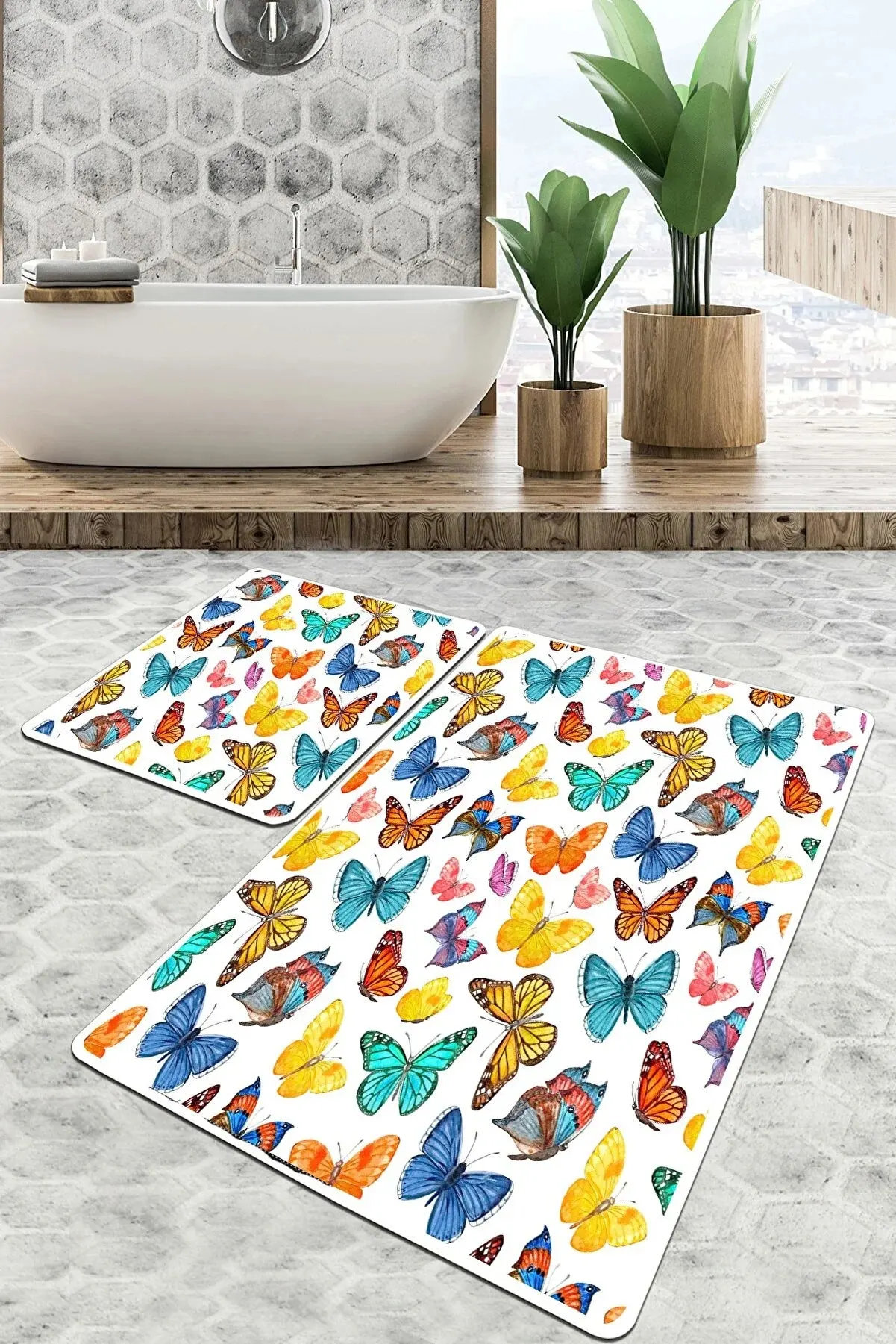 Коврик Chilai Home BUTTERFLY VALLEY BANYO HALISI DJT 2Lİ