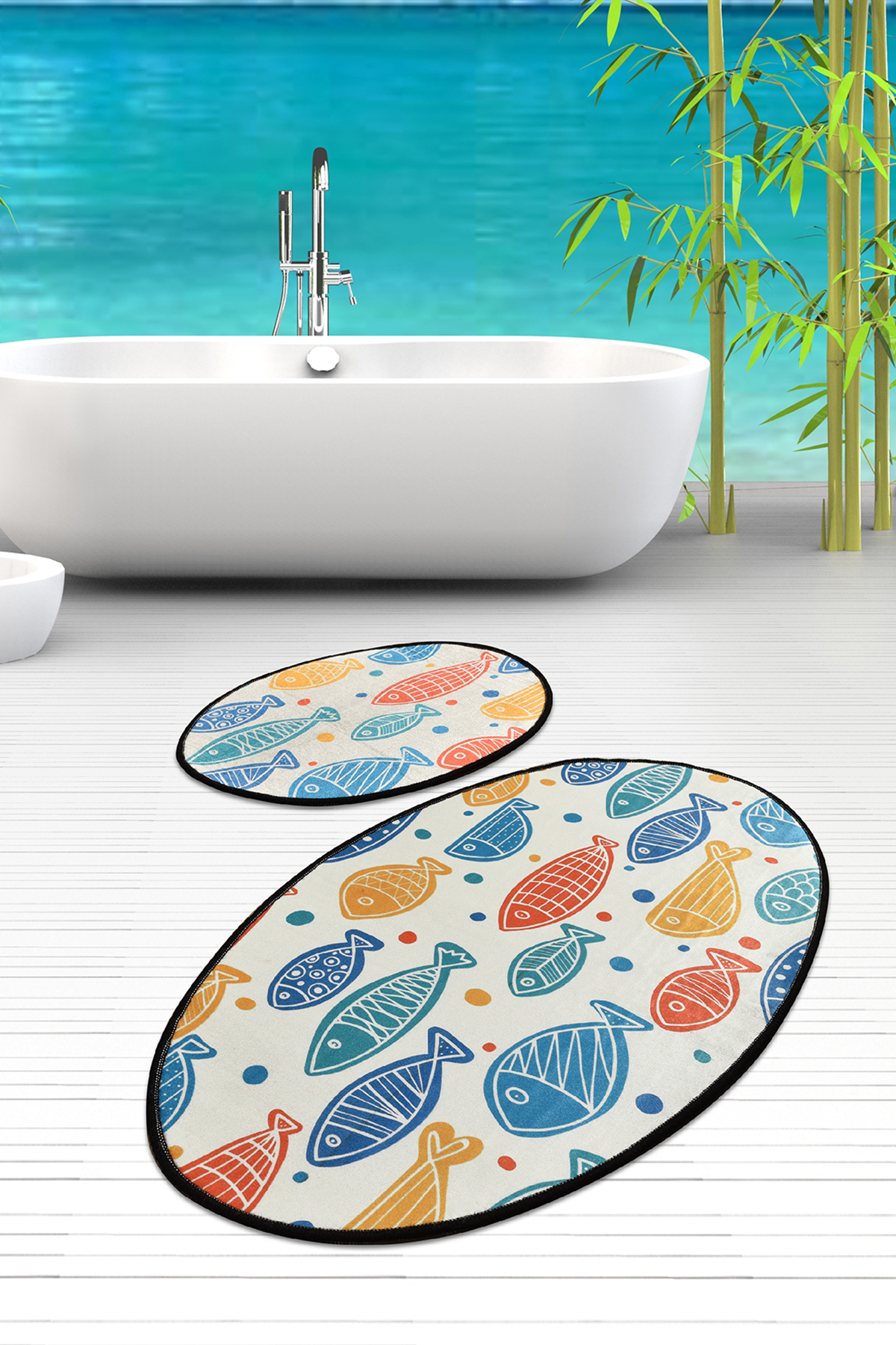 Килимки для ванни Chilai Home FISH COLORFUL DJT 50х60 см., 60х100 см.