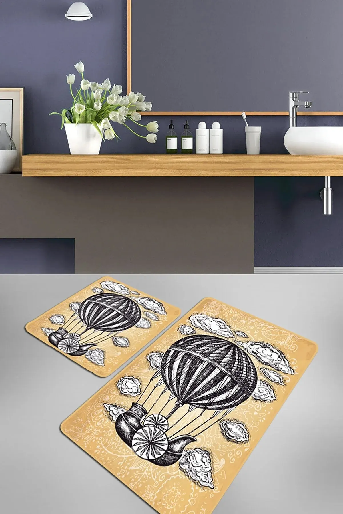 Килимки для ванної кімнати Chilai Home PROPELLER 2 LI SET DJT