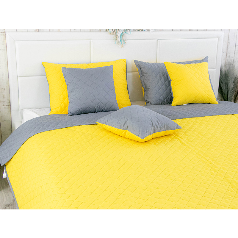 Чохол на подушку РУНО Yellow Grey