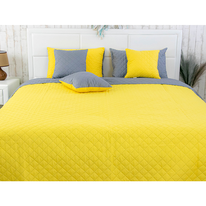 Покривало стьобане Руно Yellow Grey