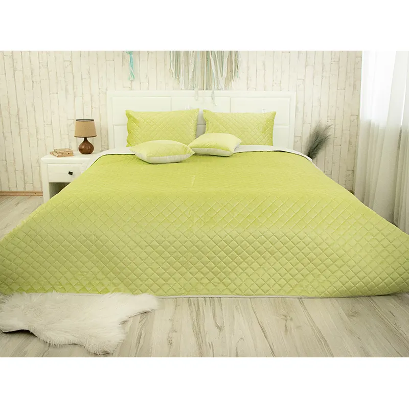 Покривало стьобане Руно Olive Green ромб
