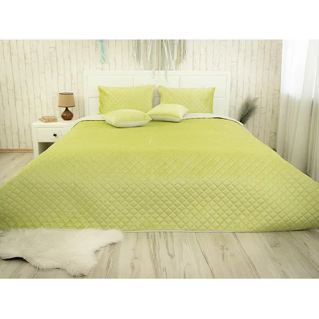 Покривало стьобане Руно Olive Green ромб