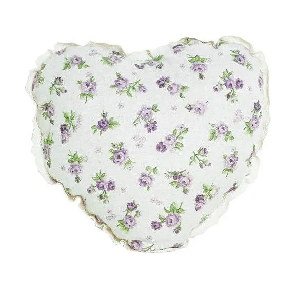Подушка Прованс Серце lilac Rose з мережкою 28х28 см.